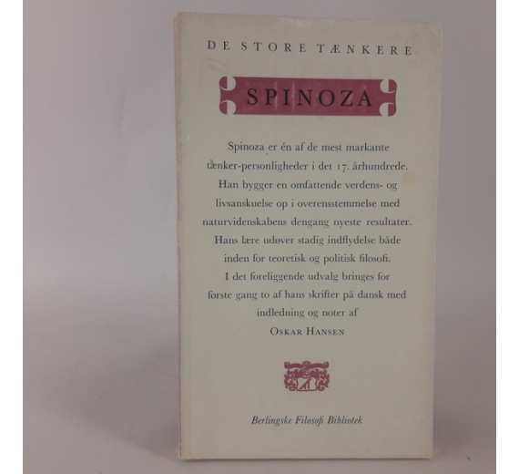 Spinoza - de store tænkere af Oskar Hansen